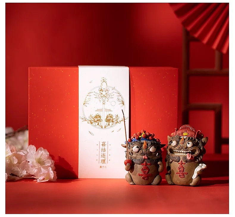 器十二原创手工陶瓷捏雕貔貅新郎新娘新婚送礼佳品