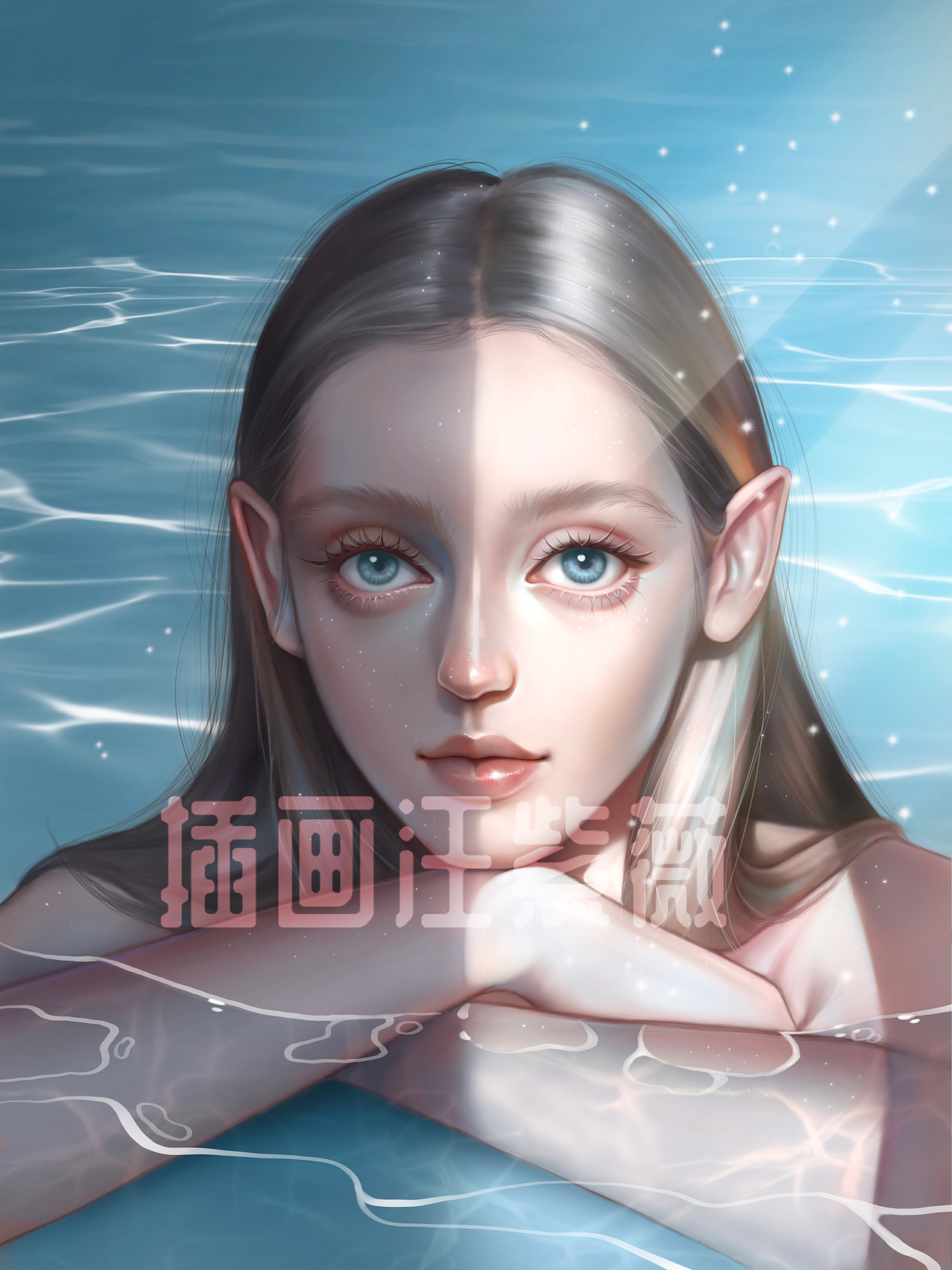 ipad人像插画（图ZMjU4NzQ0MTMy） - 商业插画 - 站酷设计师插画汪紫薇原创素材 - 站酷ZCOOL