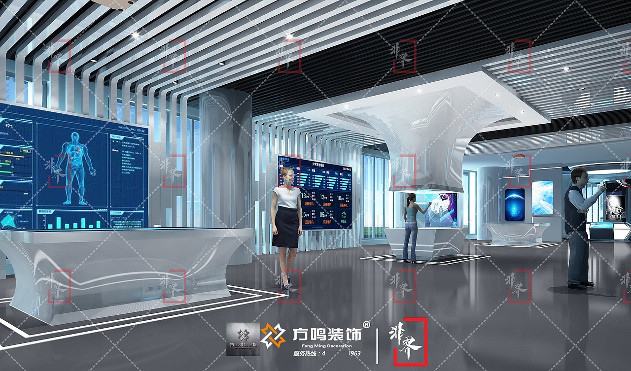 科技风展厅装修设计效果图（图ZMTc5NDcyOTY0） - 家装设计 - 站酷设计师方鸣装饰集团原创素材 - 站酷ZCOOL