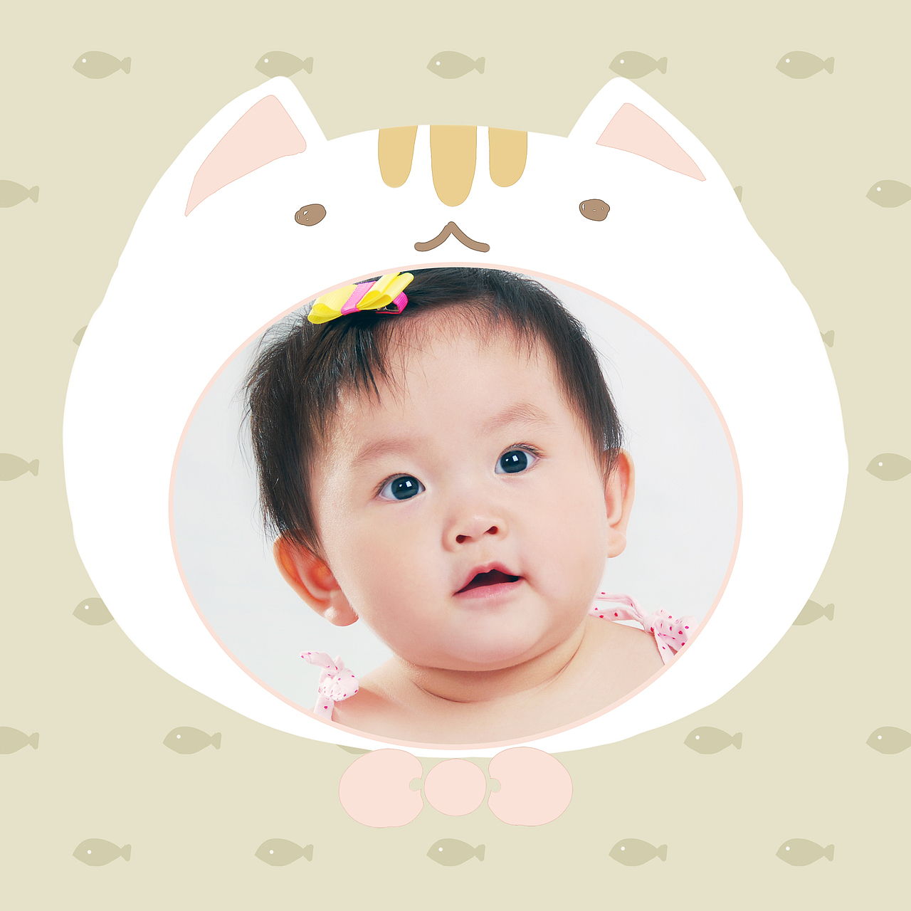 宝宝相册手绘猫咪封面&封底