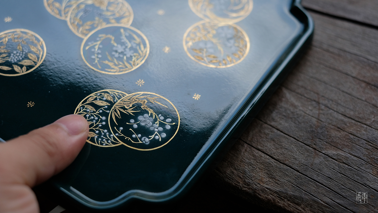 墨绿色釉描金方形茶盘（壶承）（图ZMjIyMjA0NzA0） - 工艺品设计 - 站酷设计师飞鸟与鱼2018原创素材 - 站酷ZCOOL