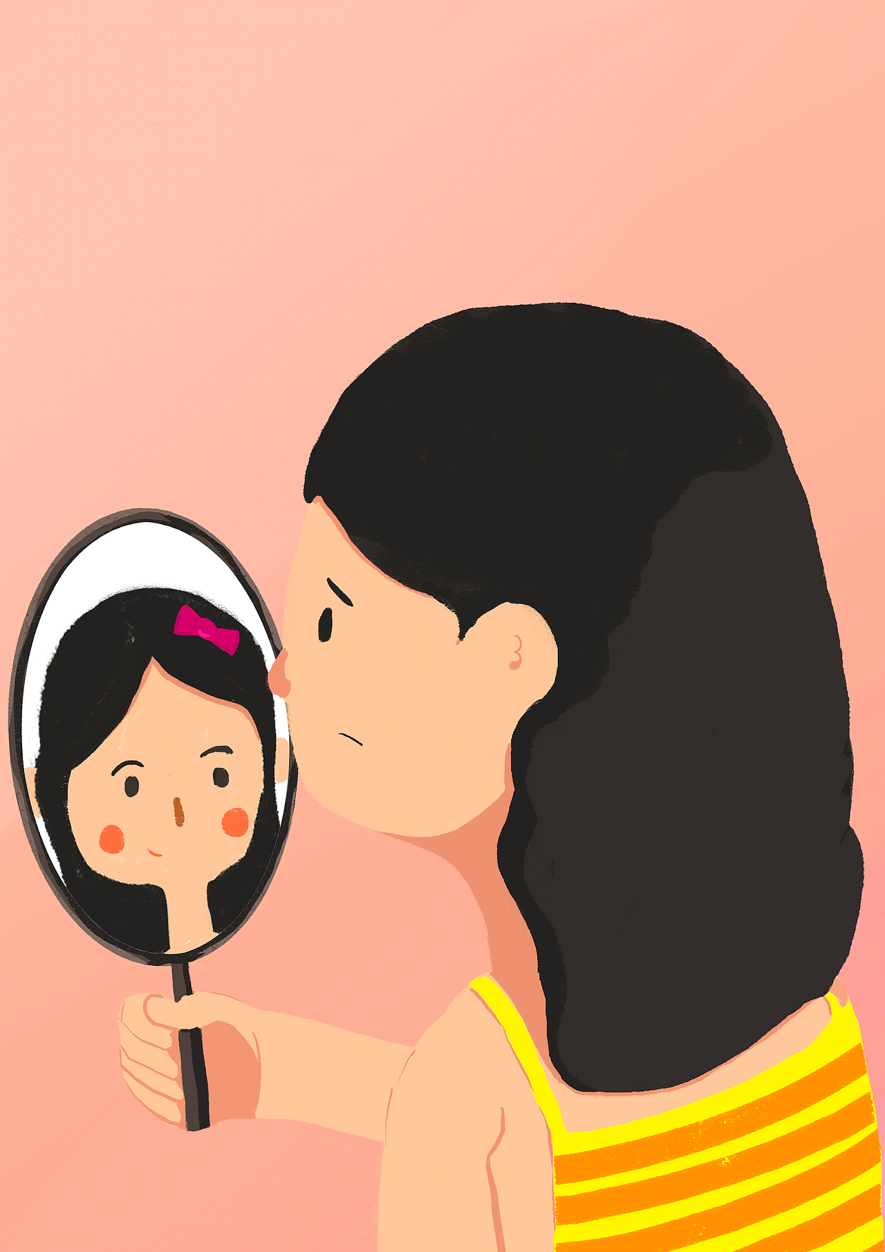 美便是从一面镜子里看到自己面容时脸上的笑意