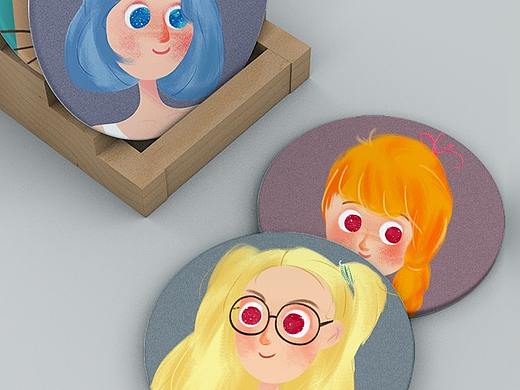 手绘板头像插画