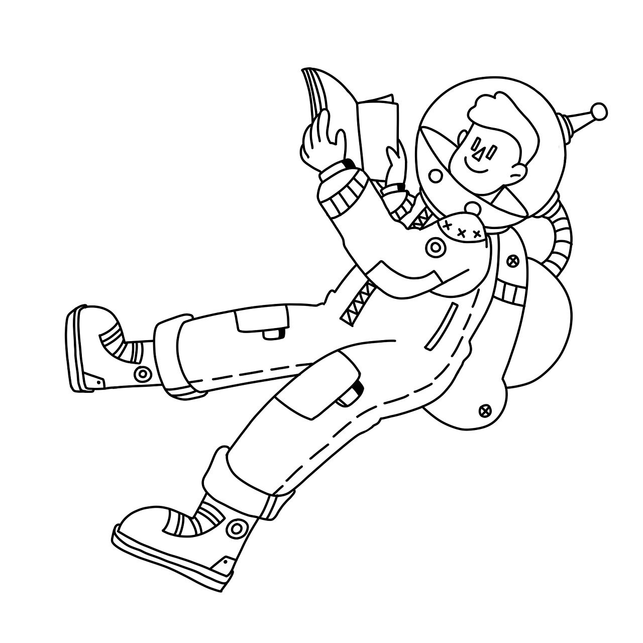 宇航员画法侧面图片