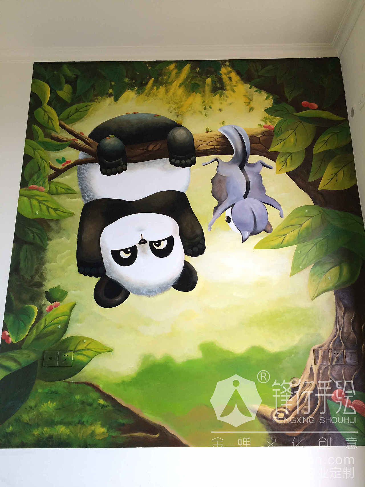主题儿童房 小熊猫 怀化锋行手绘