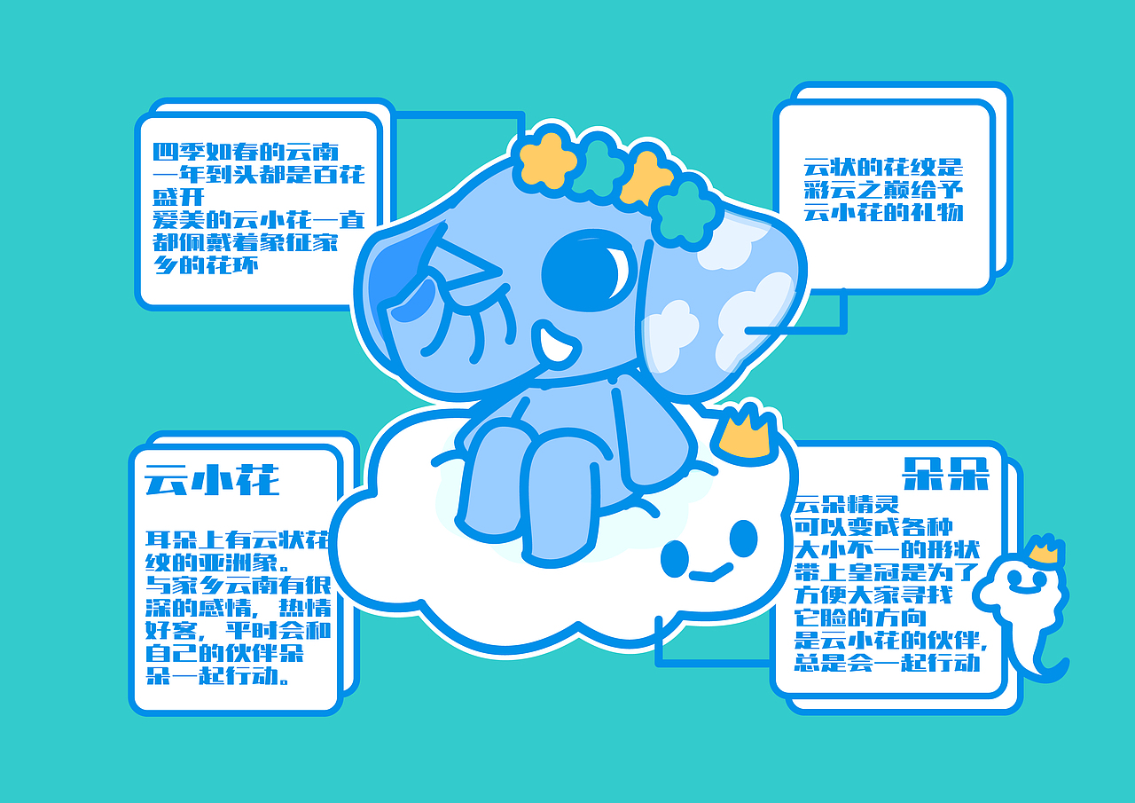 大象IP形象设计-云小花&朵朵（图ZMjg1NDQxNDQw） - IP形象 - 站酷设计师矢花翼原创素材 - 站酷ZCOOL