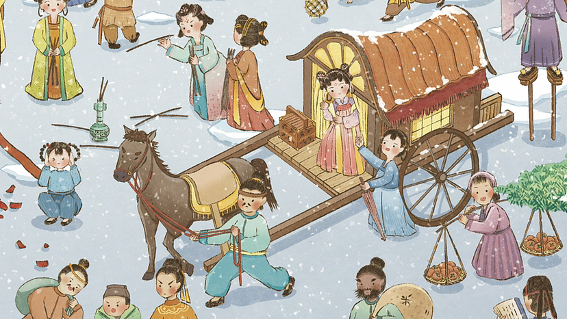 长安落雪图（图ZMzQyNTY1MDM2） - 商业插画 - 站酷设计师兔子提灯lyl原创素材 - 站酷ZCOOL