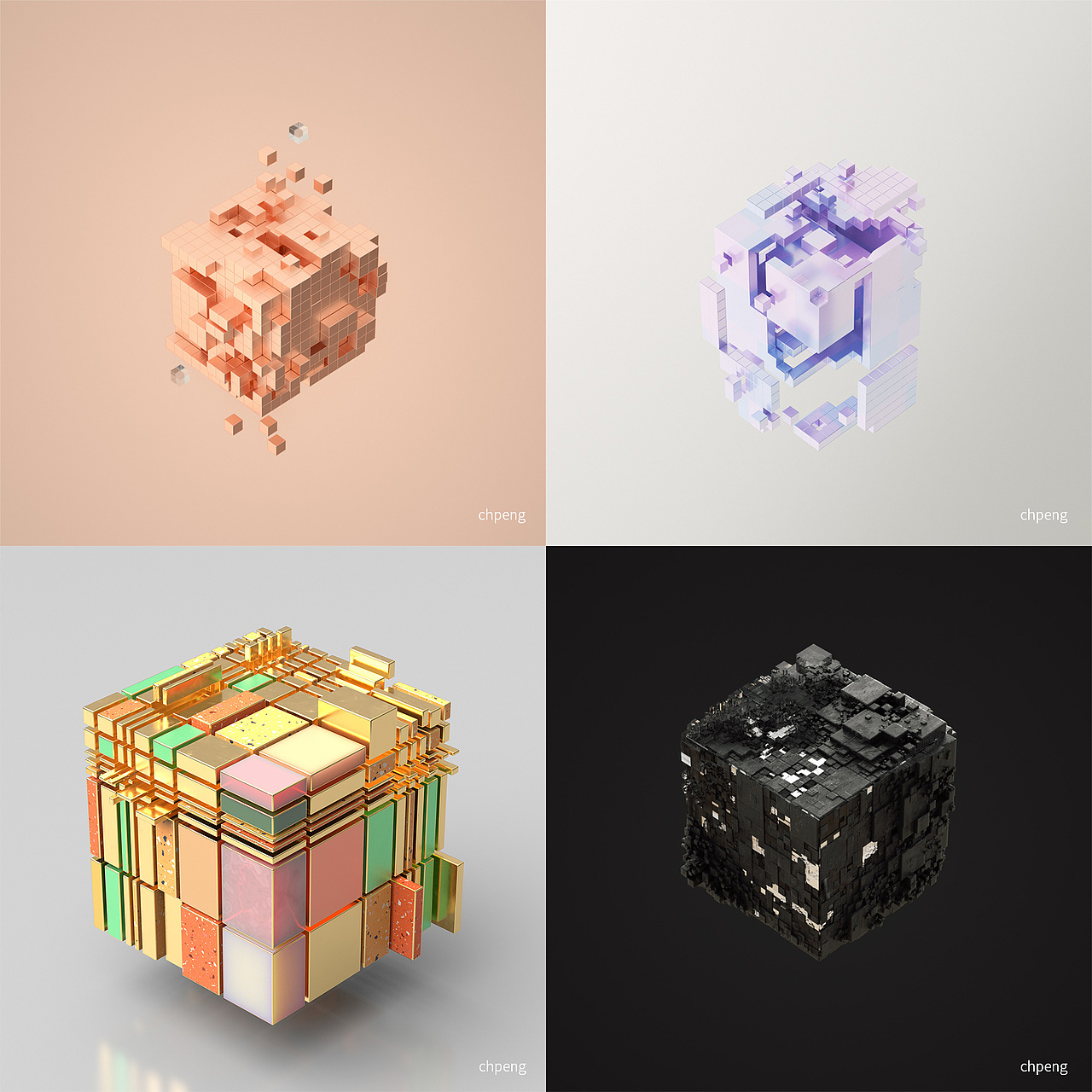 方形构成系列（图ZMjEzNzc3MzI0） - 其他三维 - 站酷设计师鲲化而为鸟原创素材 - 站酷ZCOOL