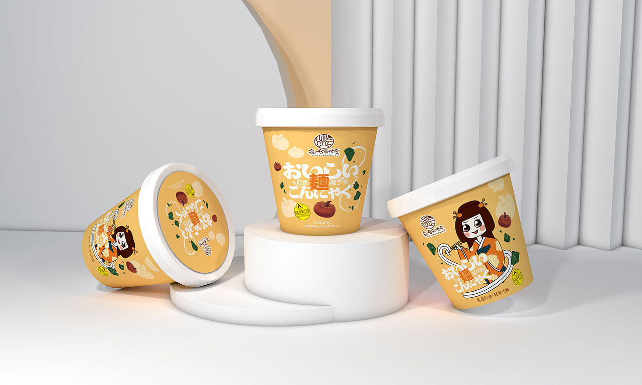 轻食代餐-日式魔芋面（图ZMjA1MzE1MjE2） - 包装 - 站酷设计师小鹿lee原创素材 - 站酷ZCOOL