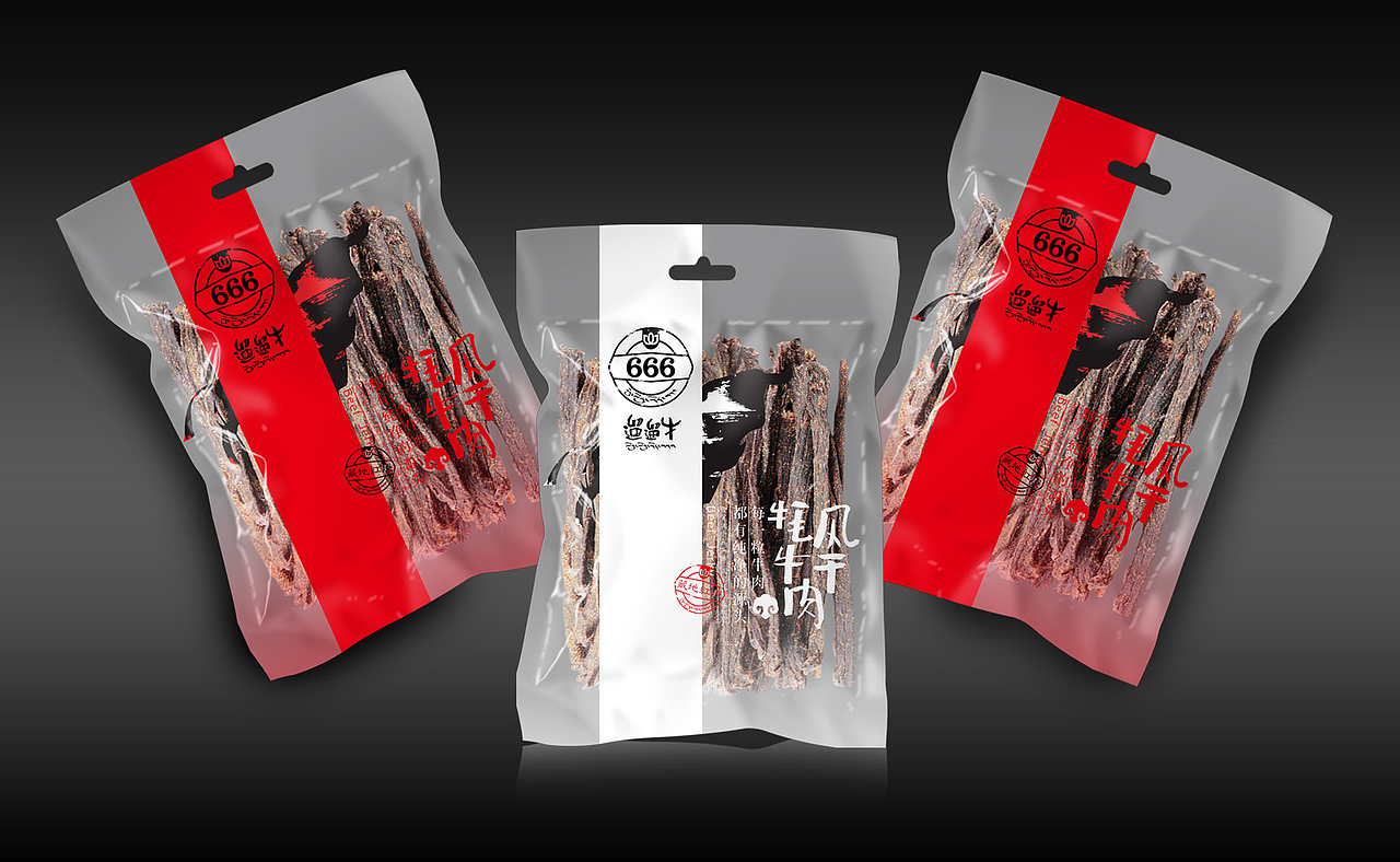 红原遛遛牛包装设计