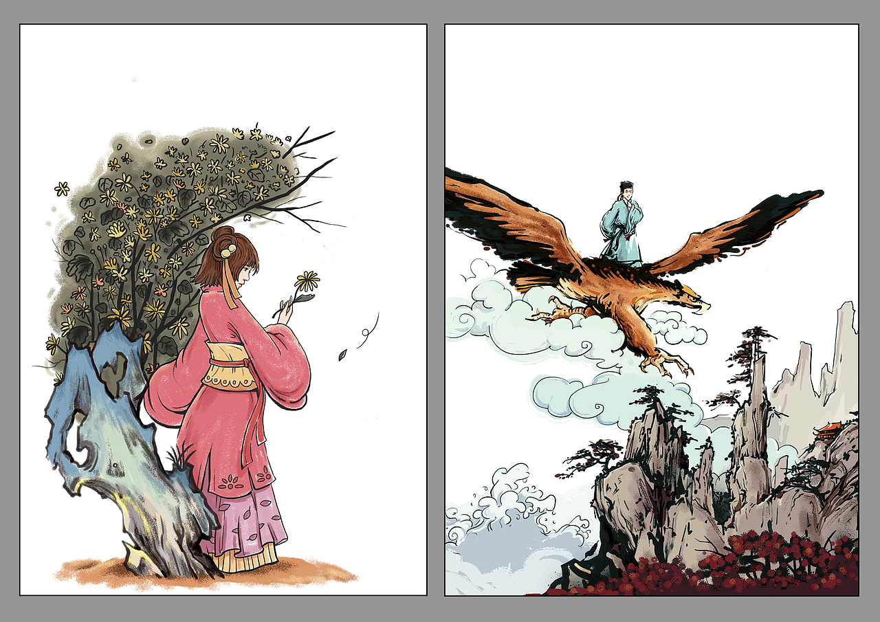 简单的彩色插图若干