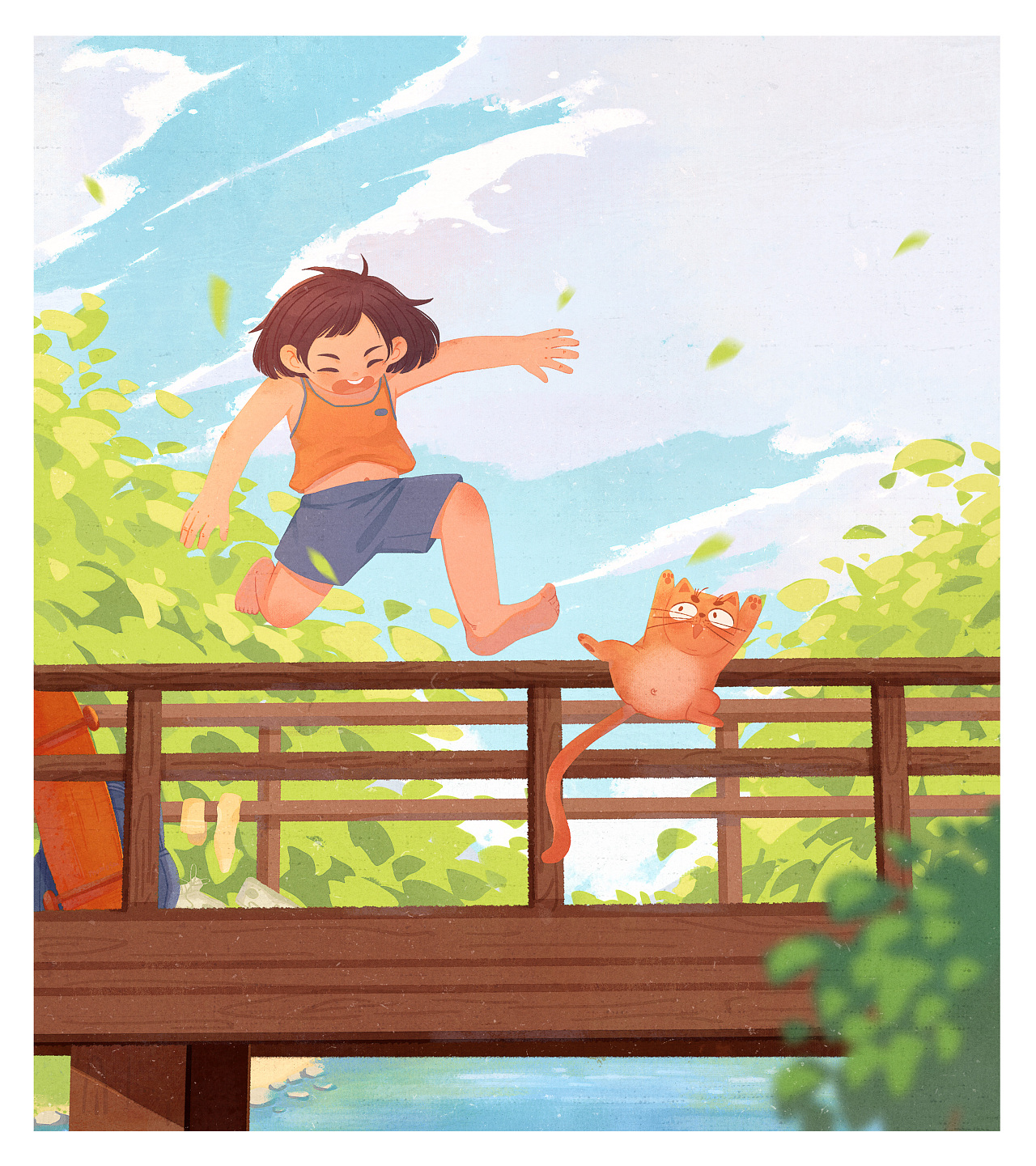 我的暑假系列插画