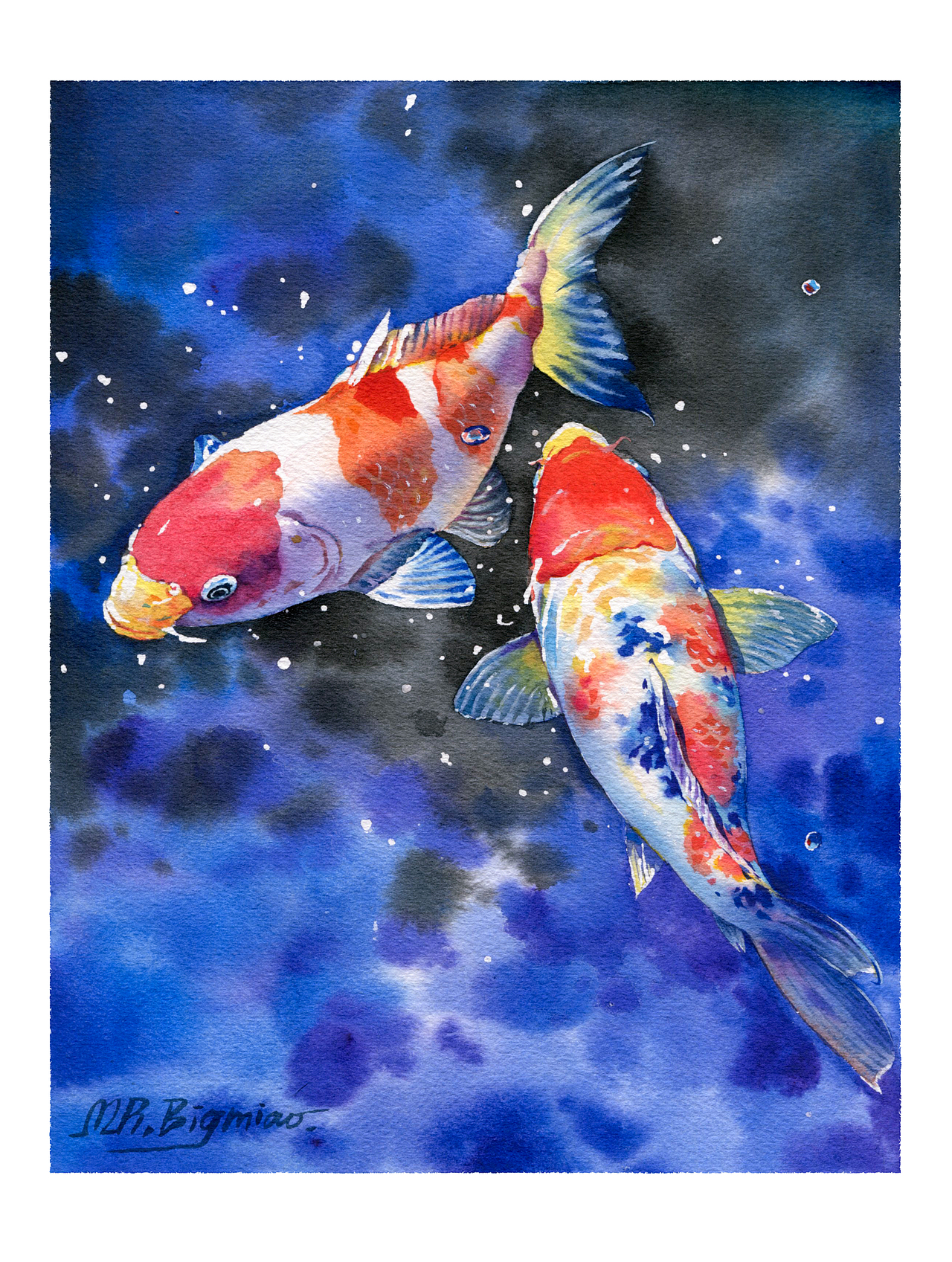 轉(zhuǎn)錦鯉不如畫錦鯉（圖ZODc1ODY2NzI=） - 繪畫 - 站酷設(shè)計(jì)師mrbigmiao原創(chuàng)素材 - 站酷ZCOOL