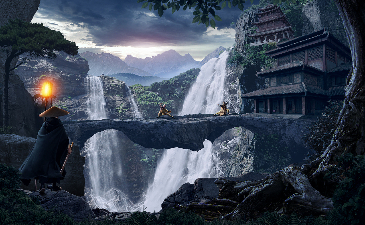 设计狗【原创】武侠风场景合成（图ZMTk5MDc2NjQ4） - 海报 - 站酷设计师设计狗ToT原创素材 - 站酷ZCOOL