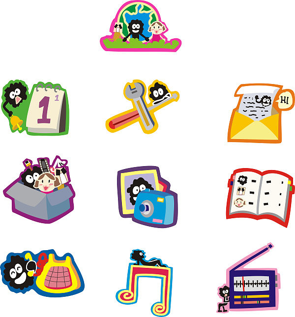 大学时做的作业吧~一直喜欢宫崎骏的作品,这套图标也是龙猫风格的萌版~全鼠绘= =