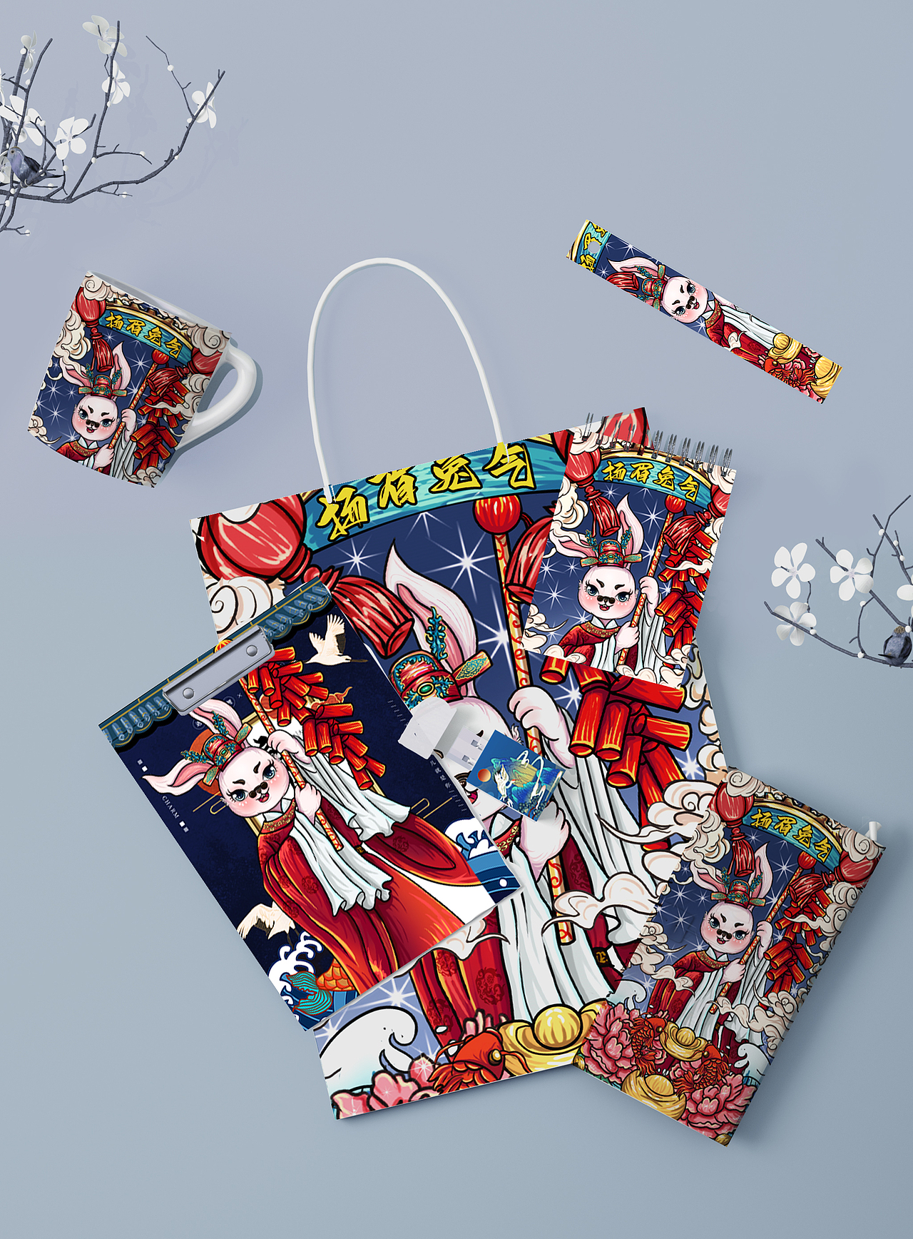 #WOW兔年贺岁国潮插画系列