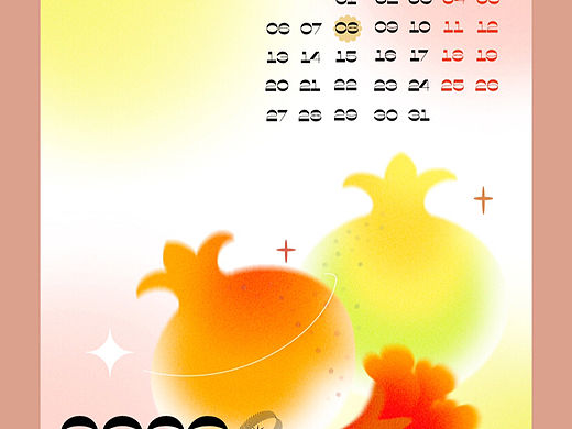 弥散风花朵月历（个人主页-ZNjI0NjkwNTY=） - 绘本 - 站酷设计师斑斑斑尾巴原创素材 - 站酷ZCOOL