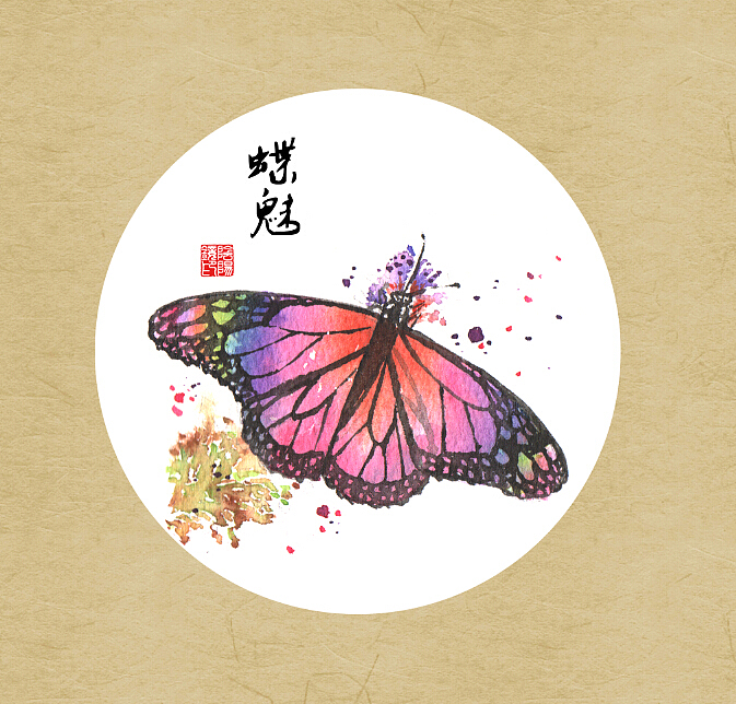 蝶恋花|插画|商业插画|阴阳镜_原创作品-站酷zcool