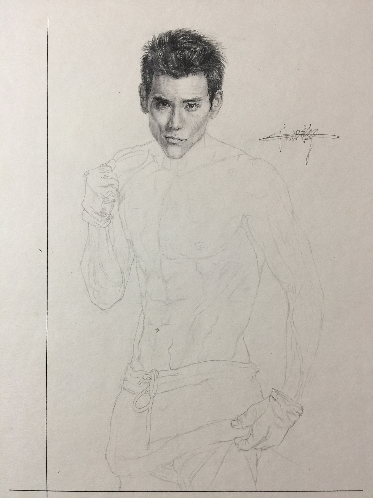 人物素描彭于晏