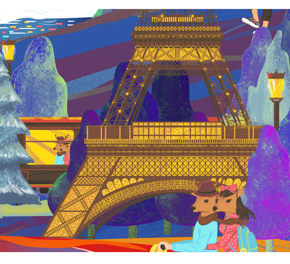 uin旅游鞋店面形象插画