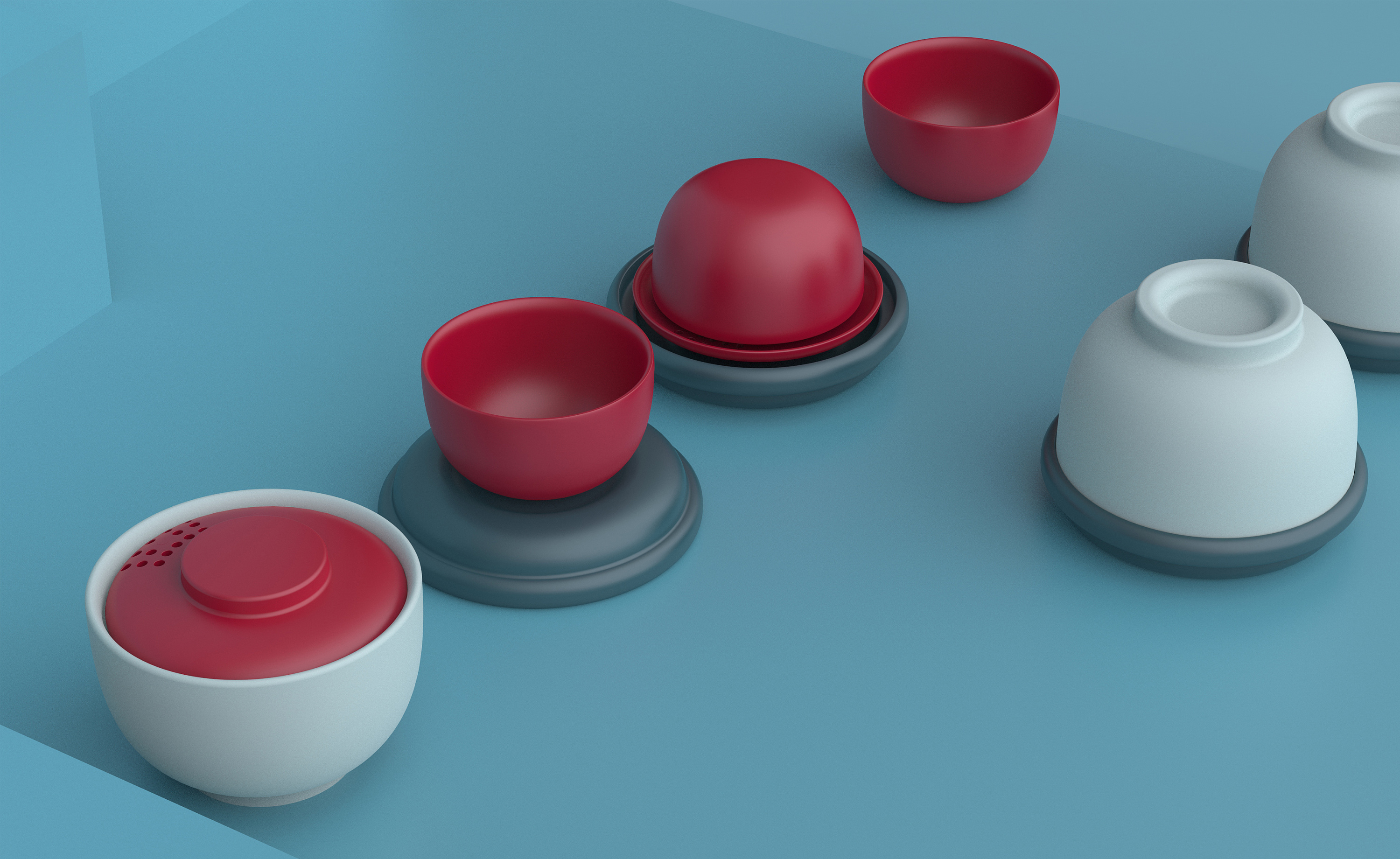 小盖碗 陶瓷快客杯设计