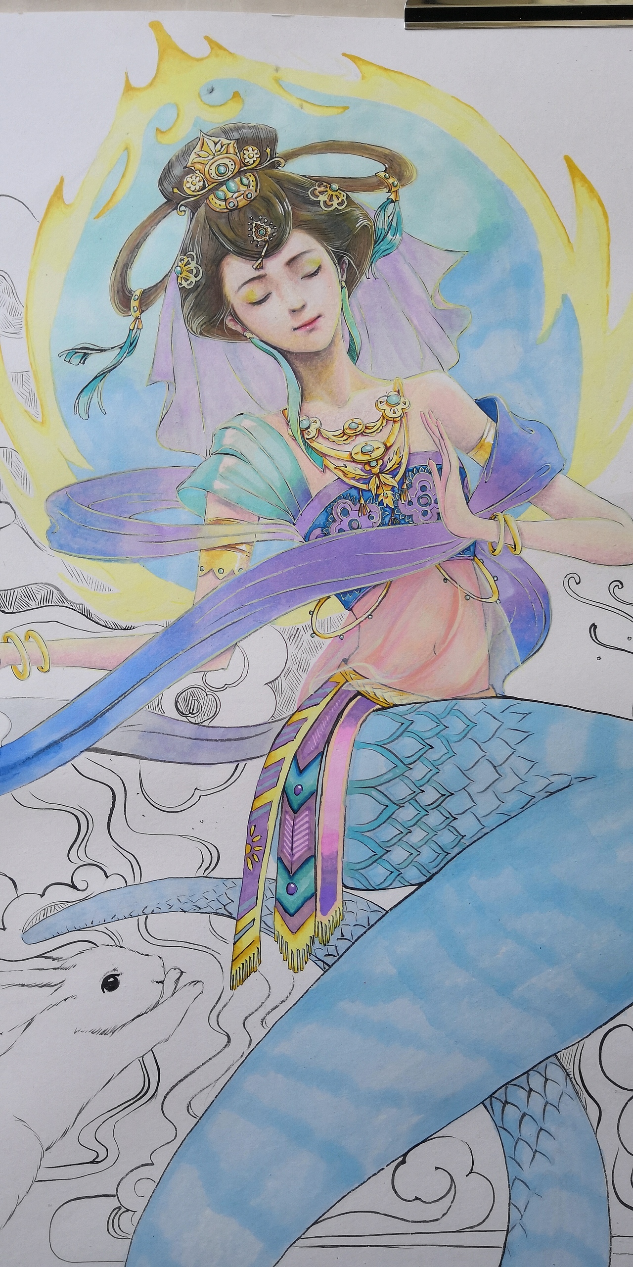 嫦娥马克笔彩铅