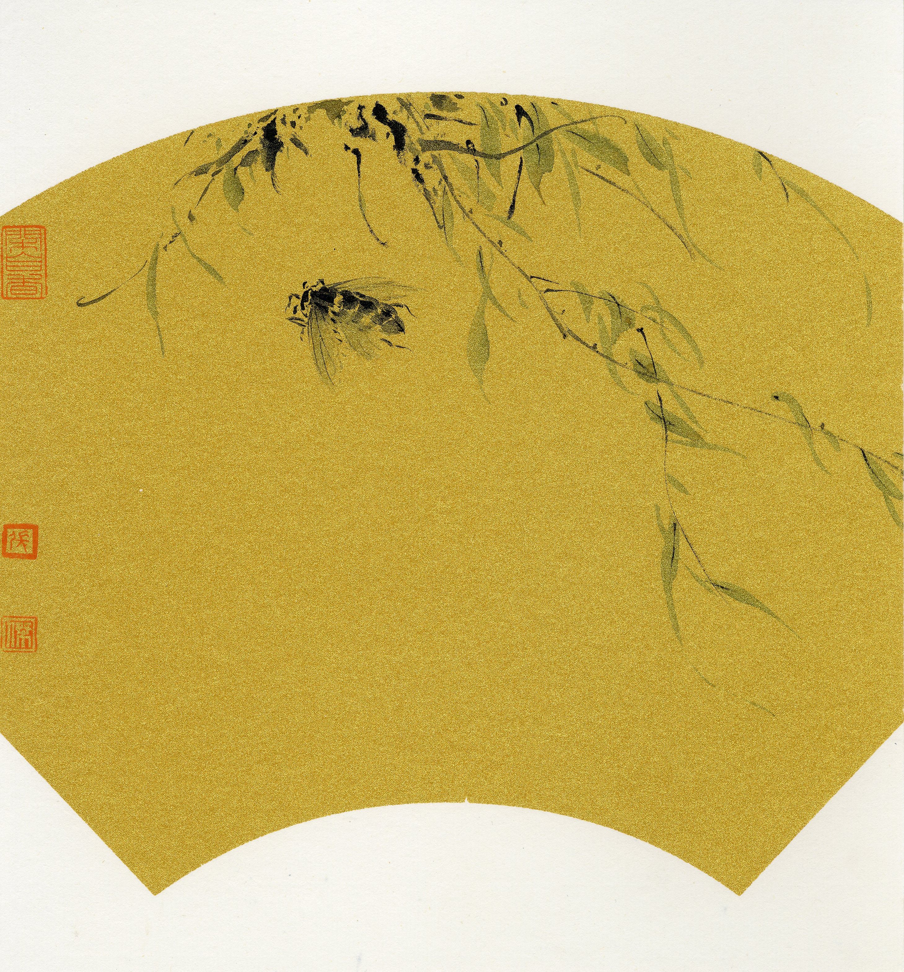 柳荫蝉影|纯艺术|国画|仰颐堂 - 原创作品 - 站酷 (zcool)