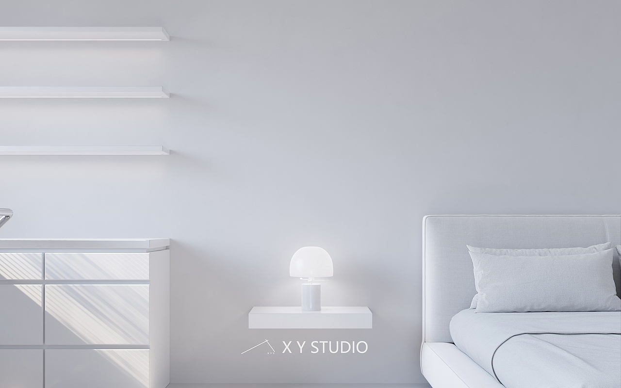 纯白空间--cr渲染·客厅