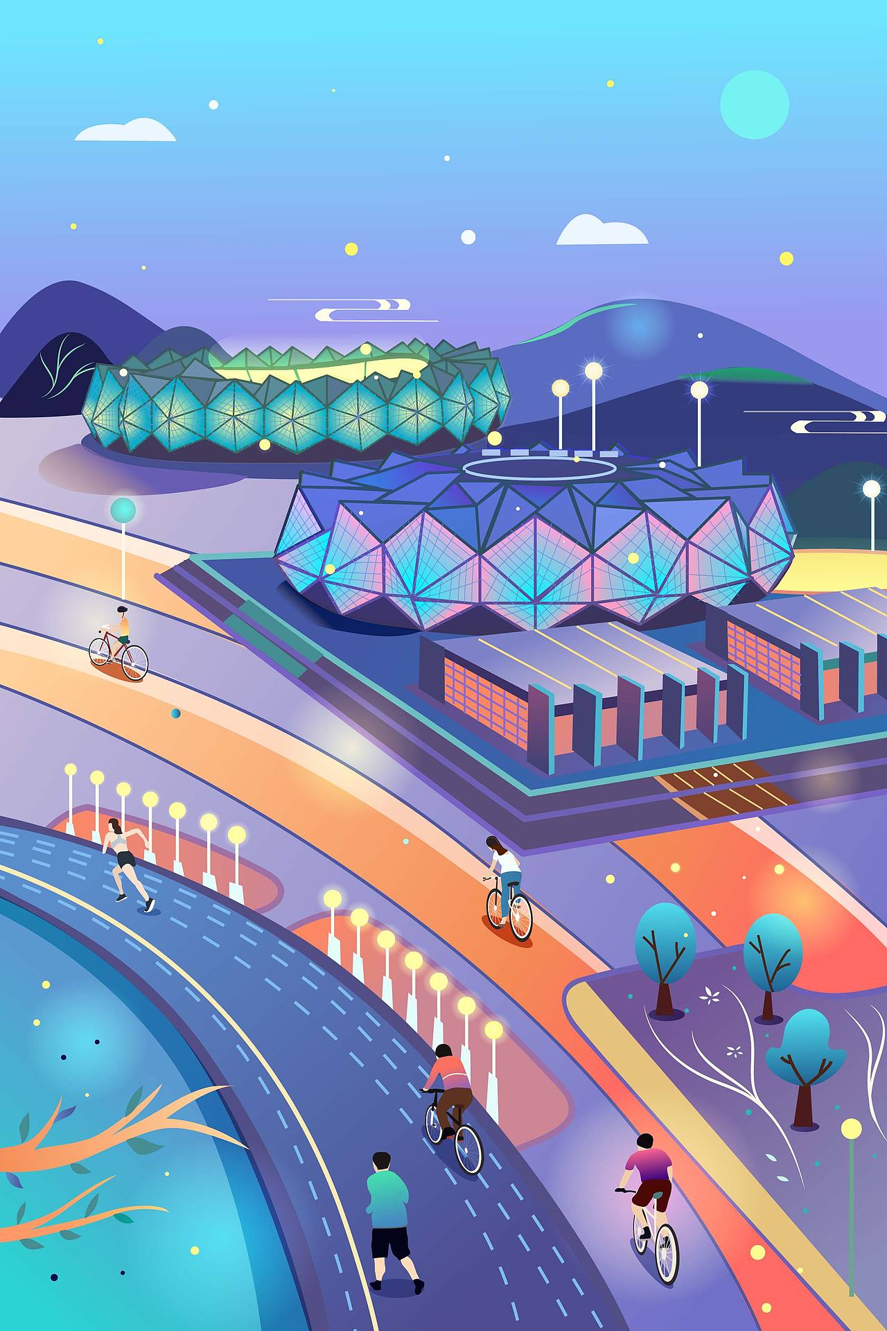 深圳龙岗新十景插画