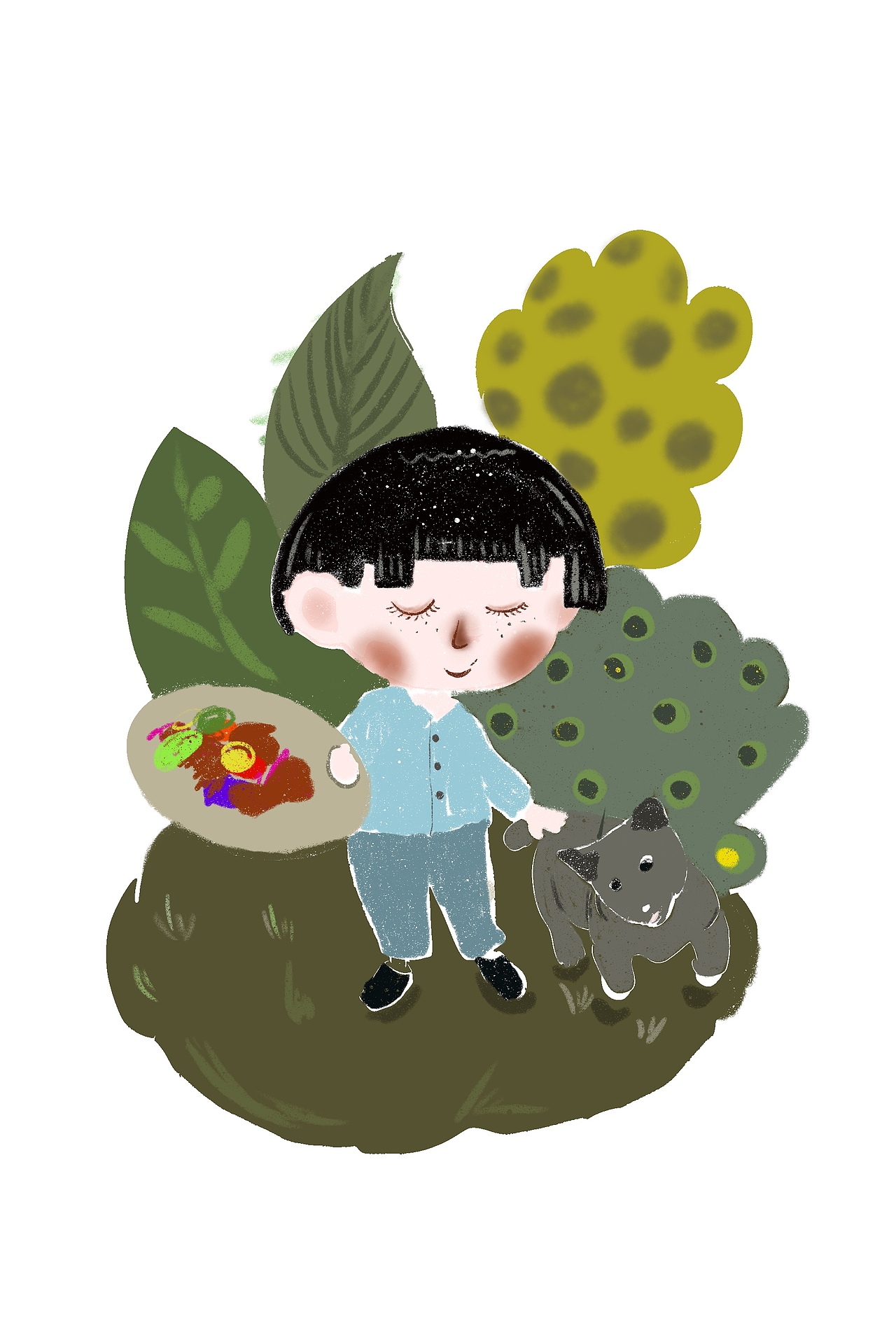英短蓝狗（图ZMTk3OTEwMDQw） - 儿童插画 - 站酷设计师云朵玫瑰花茶原创素材 - 站酷ZCOOL