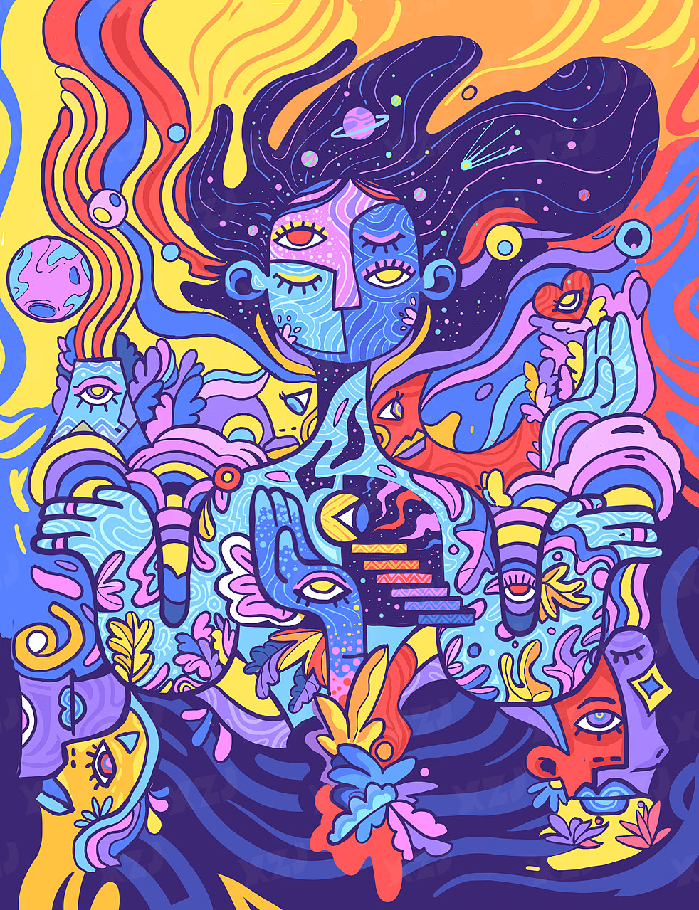 恍惚（图ZMjgzNjA4OTYw） - 新锐潮流插画 - 站酷设计师不辣的xzj原创素材 - 站酷ZCOOL