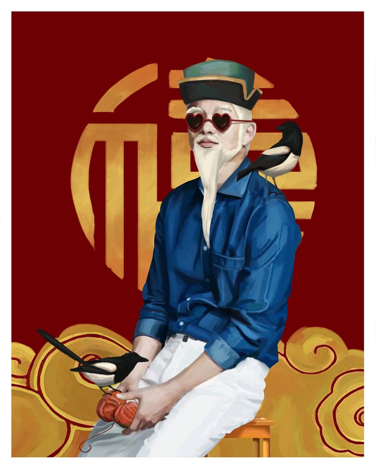 福禄寿（图ZMTU2OTMxMzIw） - 商业插画 - 站酷设计师章鱼丸啊原创素材 - 站酷ZCOOL