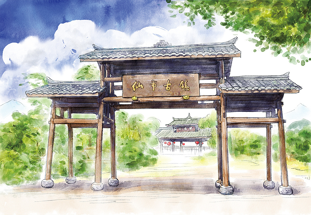 近期的风景明信片定制以及一对吉祥物