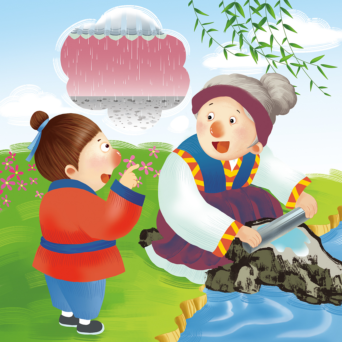 儿童绘本中国风水墨插画（图ZMTEyMjAzMjg4） - 绘本 - 站酷设计师汉图文化公司原创素材 - 站酷ZCOOL