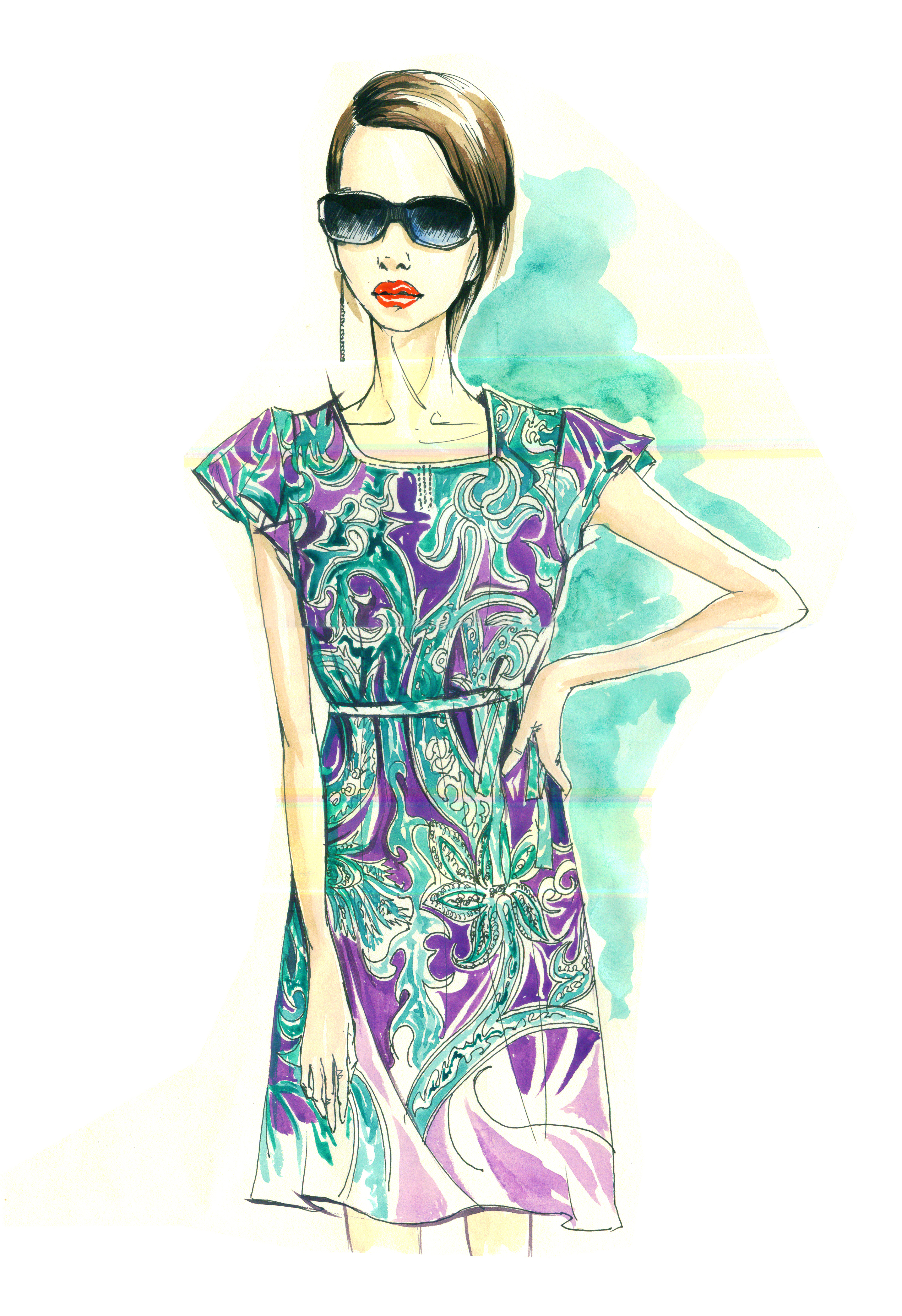 丝绸 时装设计 效果图设计稿2|服装|正装/礼服|jacksunday - 原创作品