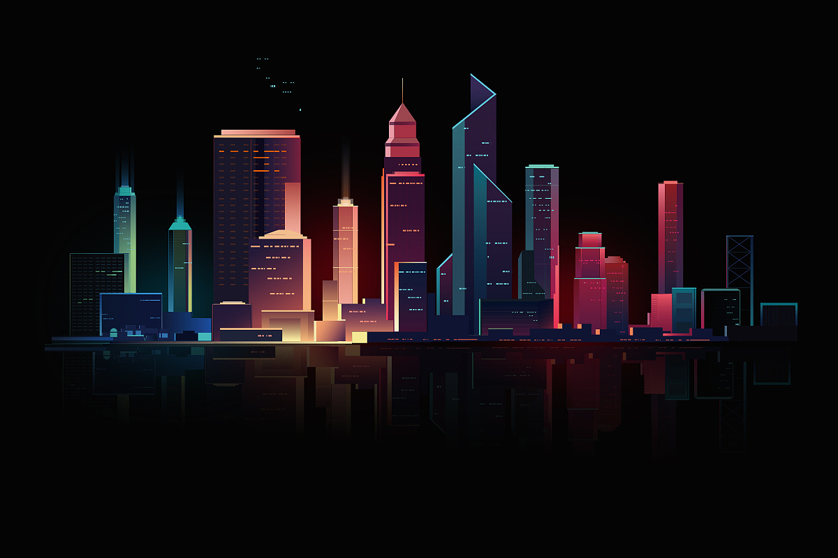 城市系列插画临摹