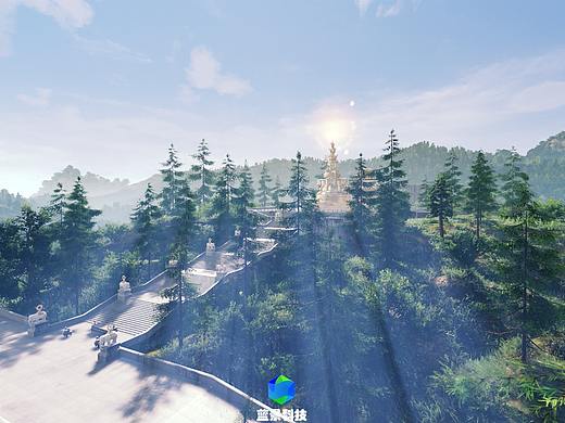 峨眉金顶虚拟现实。虚幻引擎制作