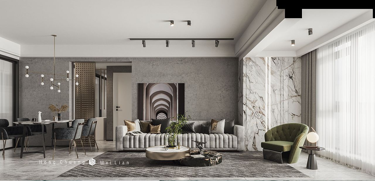 鸿创美联|现代 新潮 小户型（图ZMTkxMjY3MDk2） - 家装设计 - 站酷设计师空间本深设计原创素材 - 站酷ZCOOL