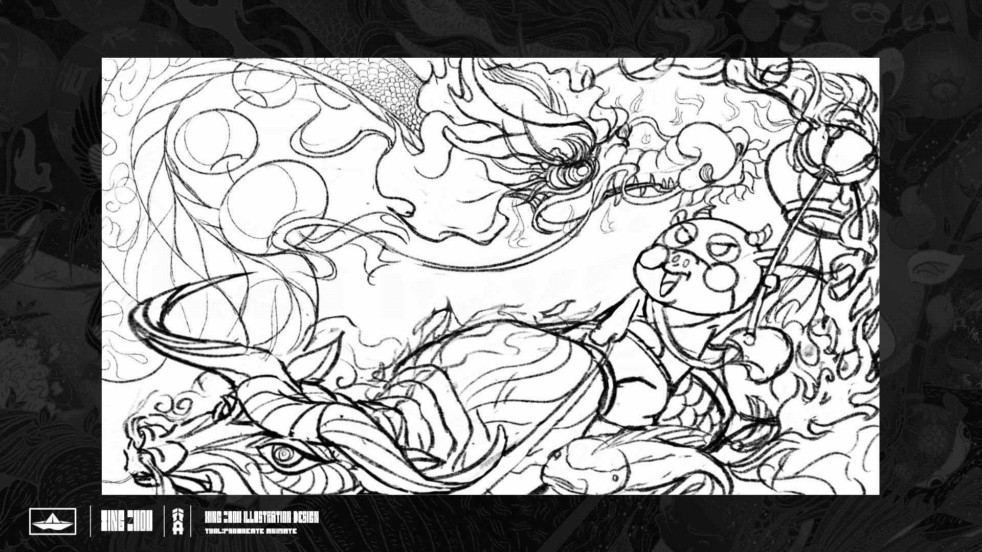 Lenovo 牛年席新春国潮插画（图ZMjQ0MzczOTcy） - 商业插画 - 站酷设计师行舟散人原创素材 - 站酷ZCOOL