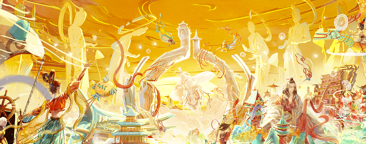 氛围国风场景KV-画家乡·甘肃(图ZMjg4MTgyNzcy) - 商业插画 - 站酷设计师熊只只呀原创素材 - 站酷ZCOOL