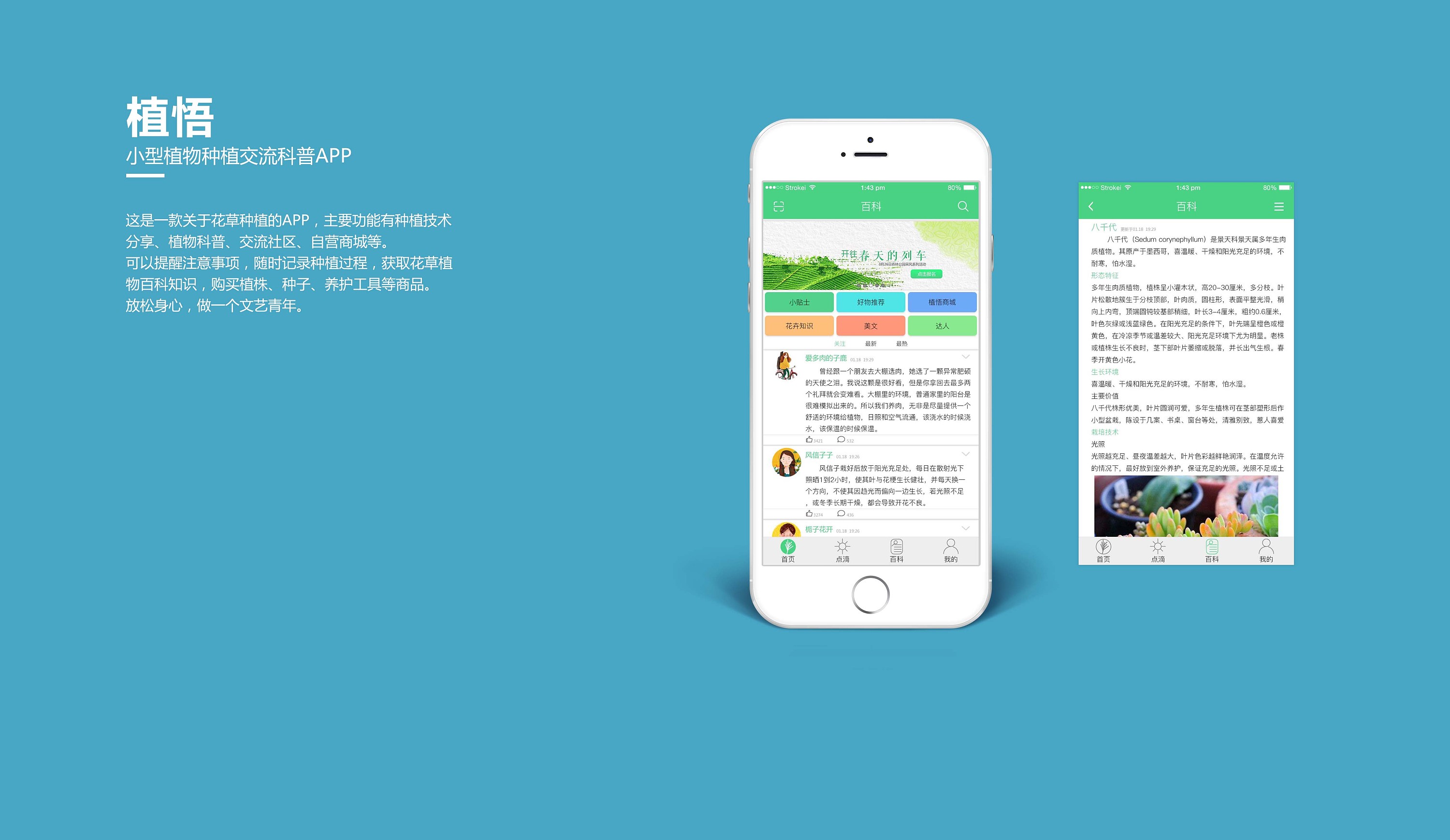 植悟| 小型植物种植交流科普app|ui|app界面|清林构思之 - 原创作品