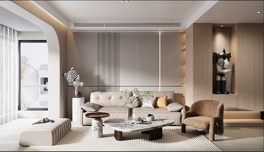 近期渲染:现代原木风（图ZMzM0NDU3MzIw） - 家装设计 - 站酷设计师小张天天画图原创素材 - 站酷ZCOOL