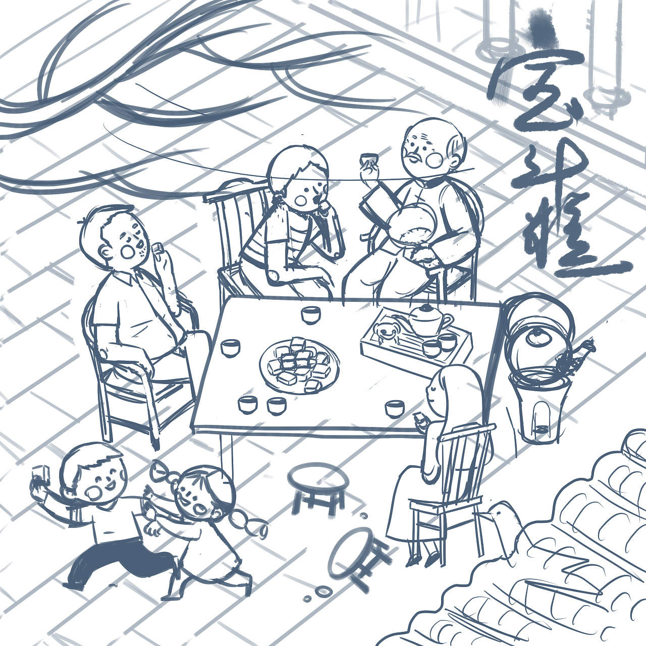 传统复古食品糕点包装插画包装设计设计