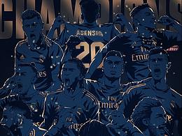 足球插画——2019-2020赛季西甲冠军