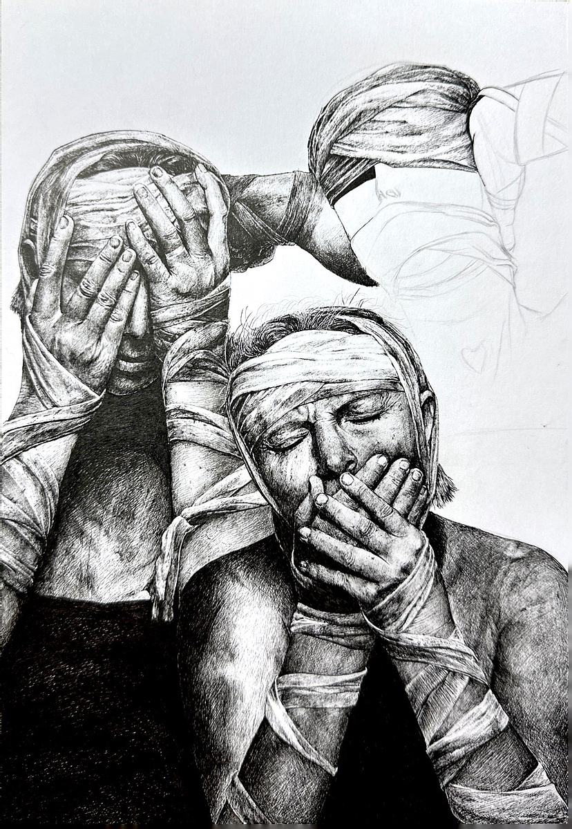 中性笔练习（图ZMzQ3ODA1NjMy） - 绘画 - 站酷设计师有兔牙的猫原创素材 - 站酷ZCOOL