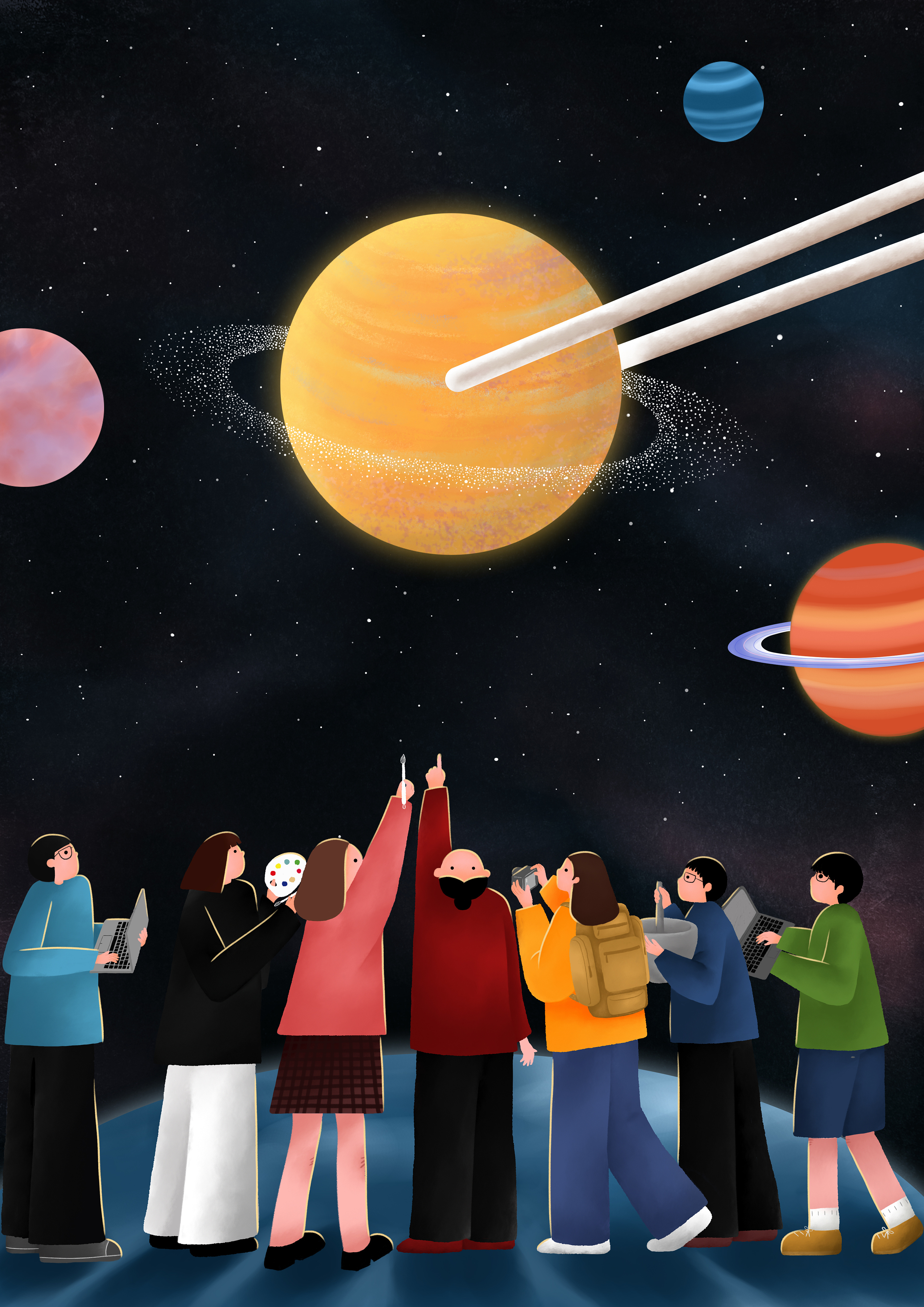 星球|插画|插画习作|曼巴嘿 - 原创作品 - 站酷 (zcool)