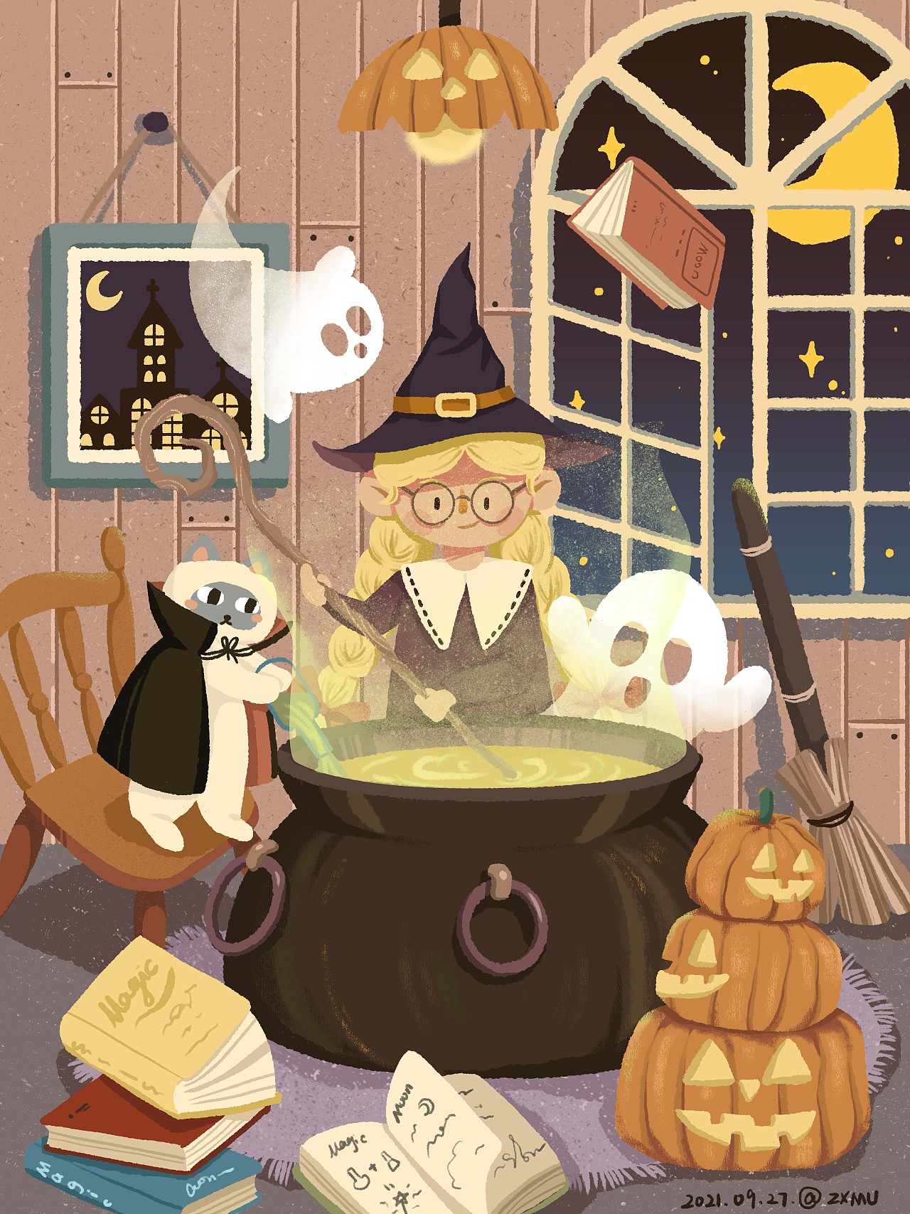 小女巫给你炖一锅暖暖的汤喝（图ZMjc1NDYyMjU2） - 商业插画 - 站酷设计师伍德木木原创素材 - 站酷ZCOOL