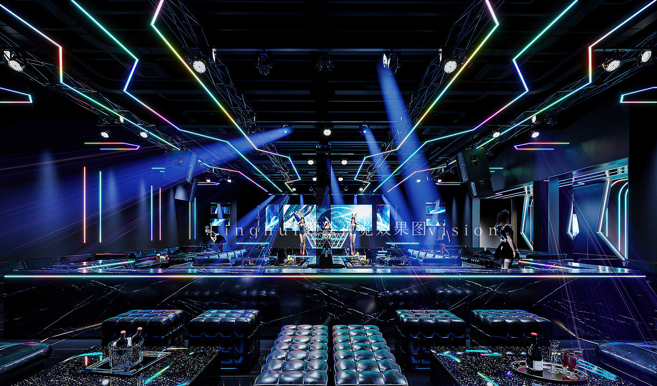 3D酒吧空间效果图表现