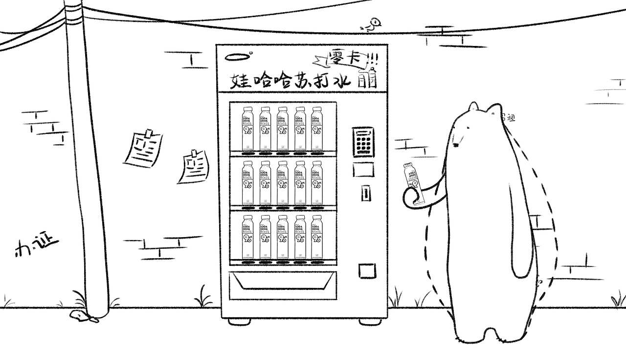《娃哈哈苏打水》广告（图ZMjI3MzA3MTcy） - 设定/分镜 - 站酷设计师可可爱爱呀原创素材 - 站酷ZCOOL