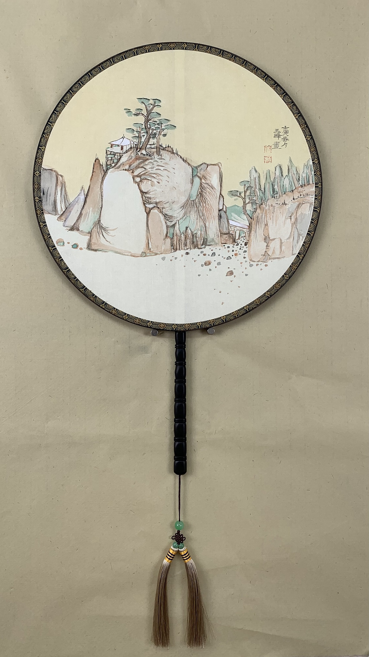 重彩山水宫扇创作（图ZMjkxMjAwODgw） - 绘画 - 站酷设计师付玉峰重彩原创素材 - 站酷ZCOOL